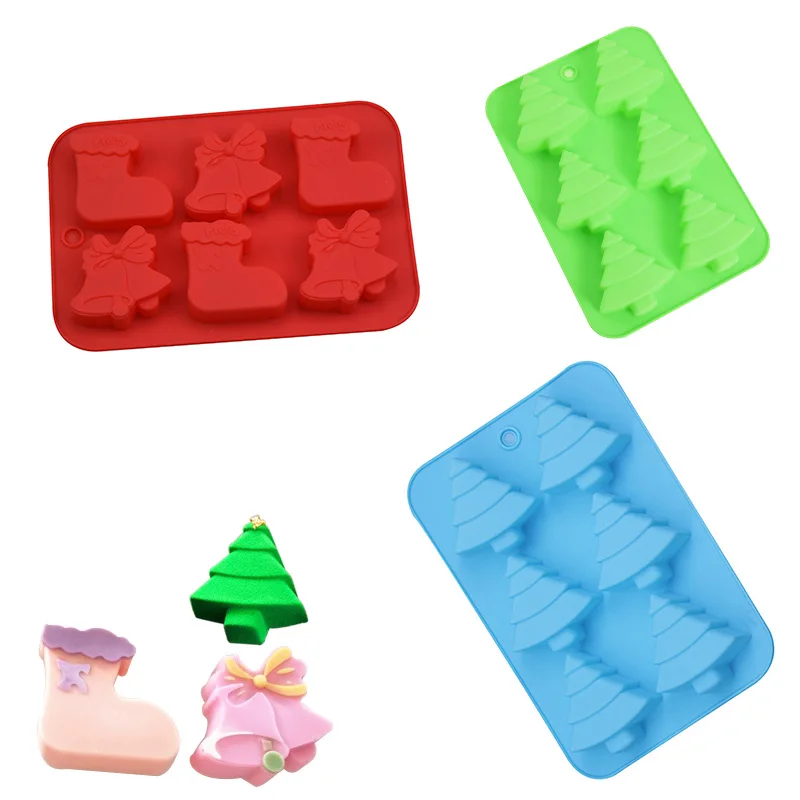 1 шт. рождественские носки колокольчики дерево силиконовые формы для выпечки