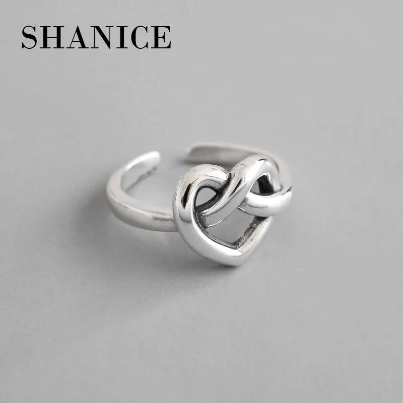 SHANICE/Мужское женское кольцо из стерлингового серебра S925 пробы, винтажные любовные сердца, Женское кольцо, индивидуальные Серебряные вечерние кольца в стиле панк