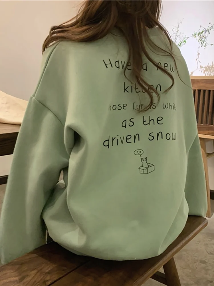 Осенние корейские толстовки большого размера 2021 Новинка Свободный пуловер с