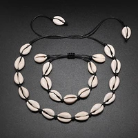 women shells necklaces bracelets set natural sea conch braid chain choker bangles charms jewelry girl friendship gifts handmade