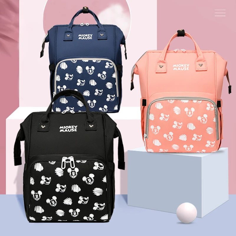 

Disney Mickey Mommy Maternity Diaper Bags Large Capacity Baby Organizer Travel Baby Care Bag Fashion Mom Stroller Bag Backpack