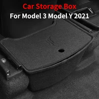 under central control storage box flocking organizer drawer holder convenient garbage case for tesla model 3 y 2021 accessories