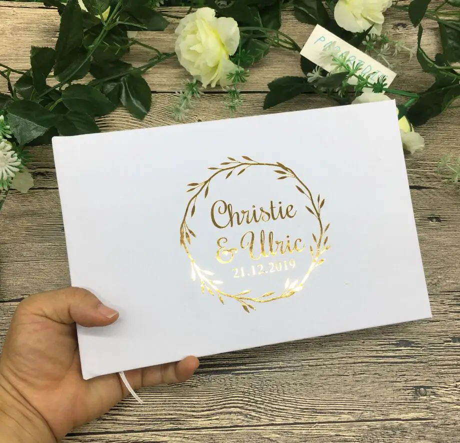 Персонализированные рустикальный венок блестящие свадебные Гостевая книга