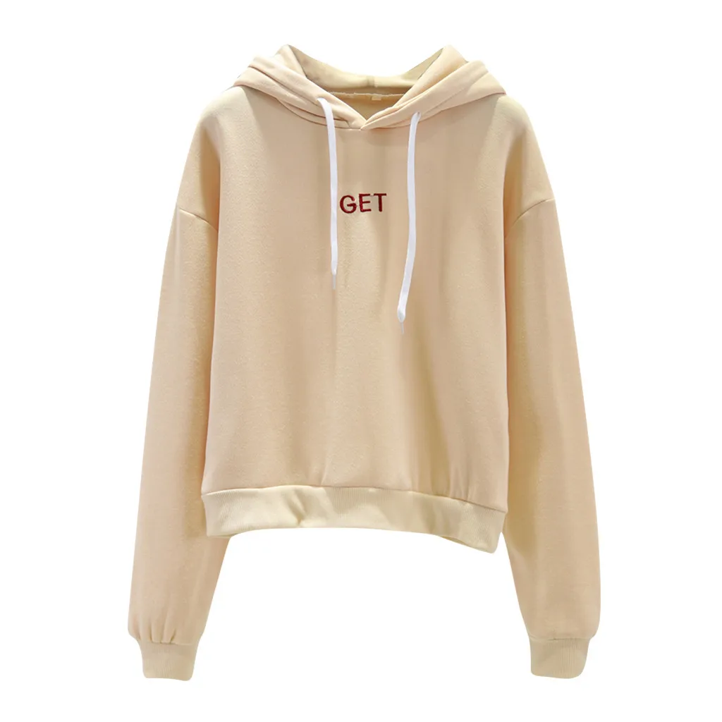 Женские толстовки с капюшоном в Корейском стиле принтом букв на шнурке
