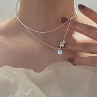 fashion moonstone heart charm necklaces pendants choker statement for women wedding jewelry dz596