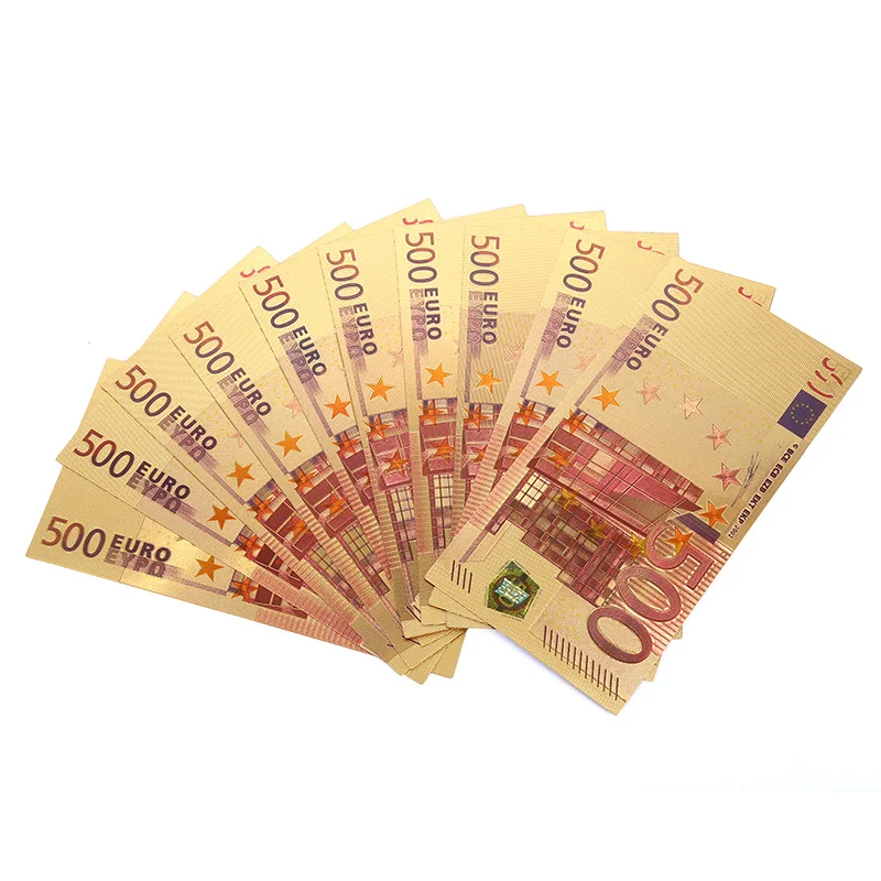 

Commemorative Notes 500 EUR Gold High Quality Banknotes Gifts Collection Decoration 24K Gold Plated EUR