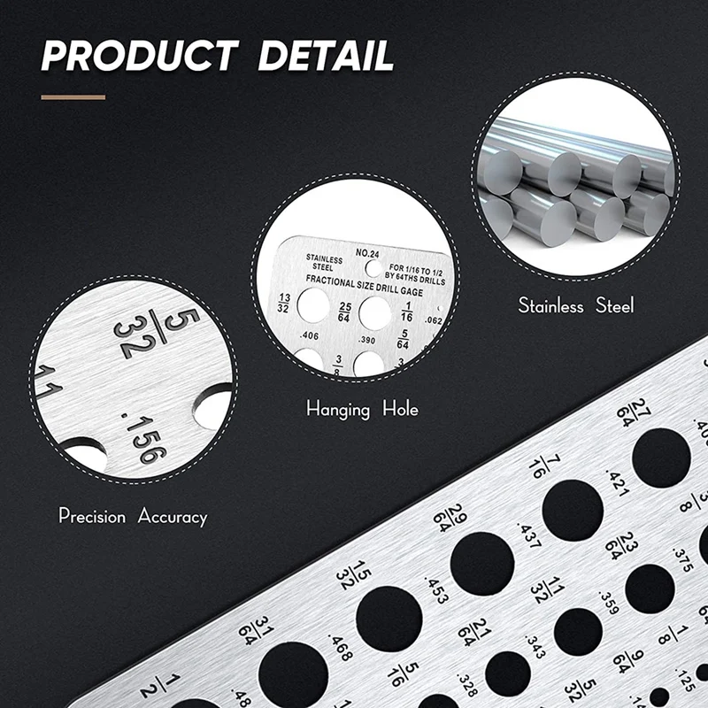 Манометр из нержавеющей стали для сверл размером 1/16 дюйма индекс диаметра 17