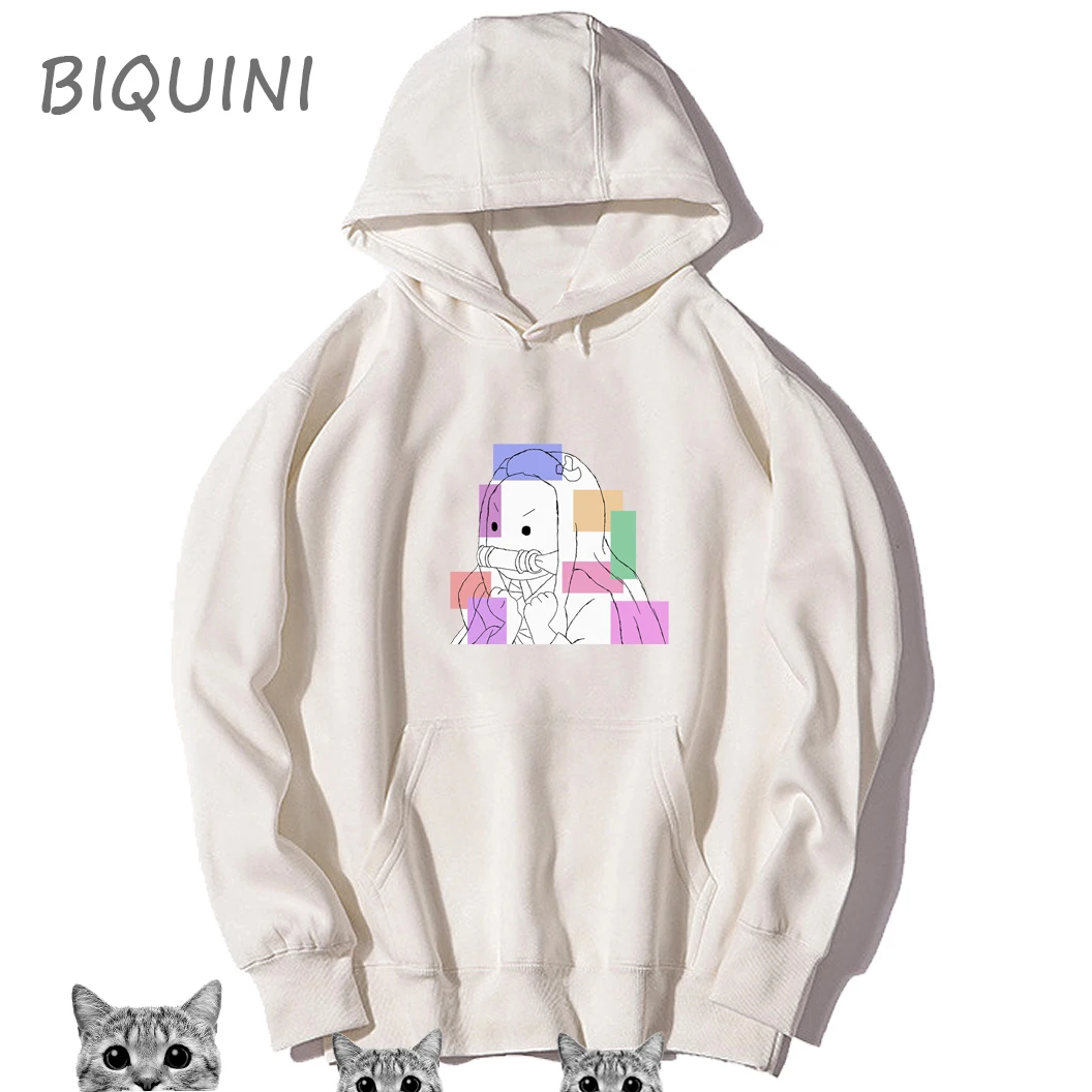 

2020New HISOKA MOROW Winter Hoodies Loose Sweatshirt Woman Harajuku Letter Long Sleeve Pullover White Oversized Size Hoodie Coat