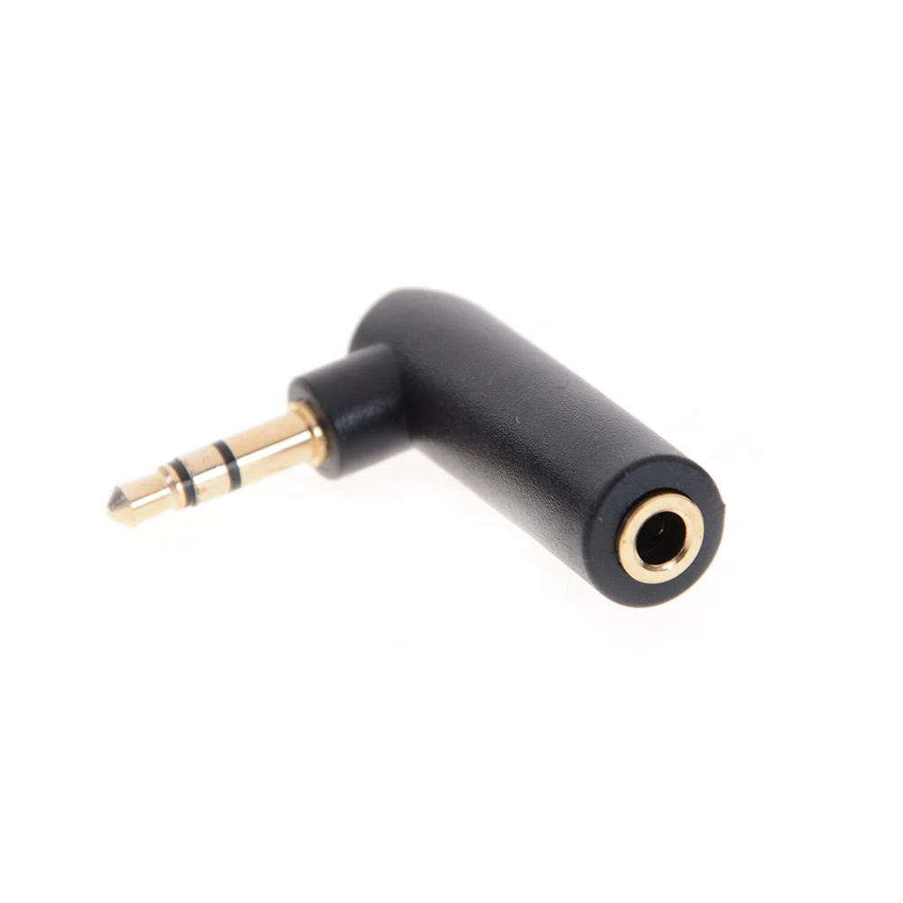 

2pcs Gold-plated Connector 3.5 jack Right Angle Female to 3.5mm 3Pole Male Audio Stereo Plug L Shape Jack Adapter Connector