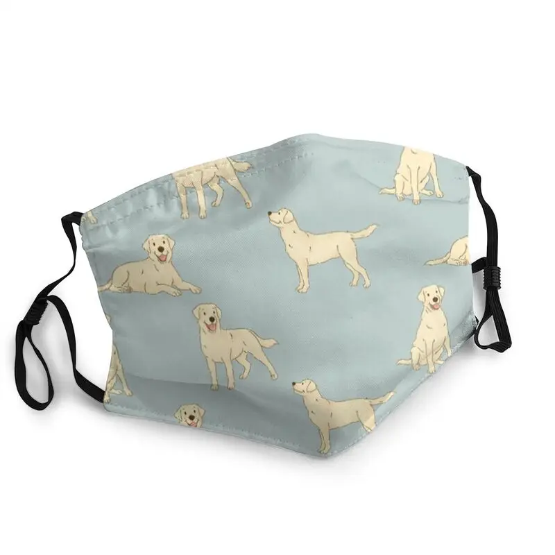 

Yellow Labrador Retriever Dog Reusable Face Mask Adult Animal Pet Anti Dust Mask Protection Cover Respirator Mouth Muffle