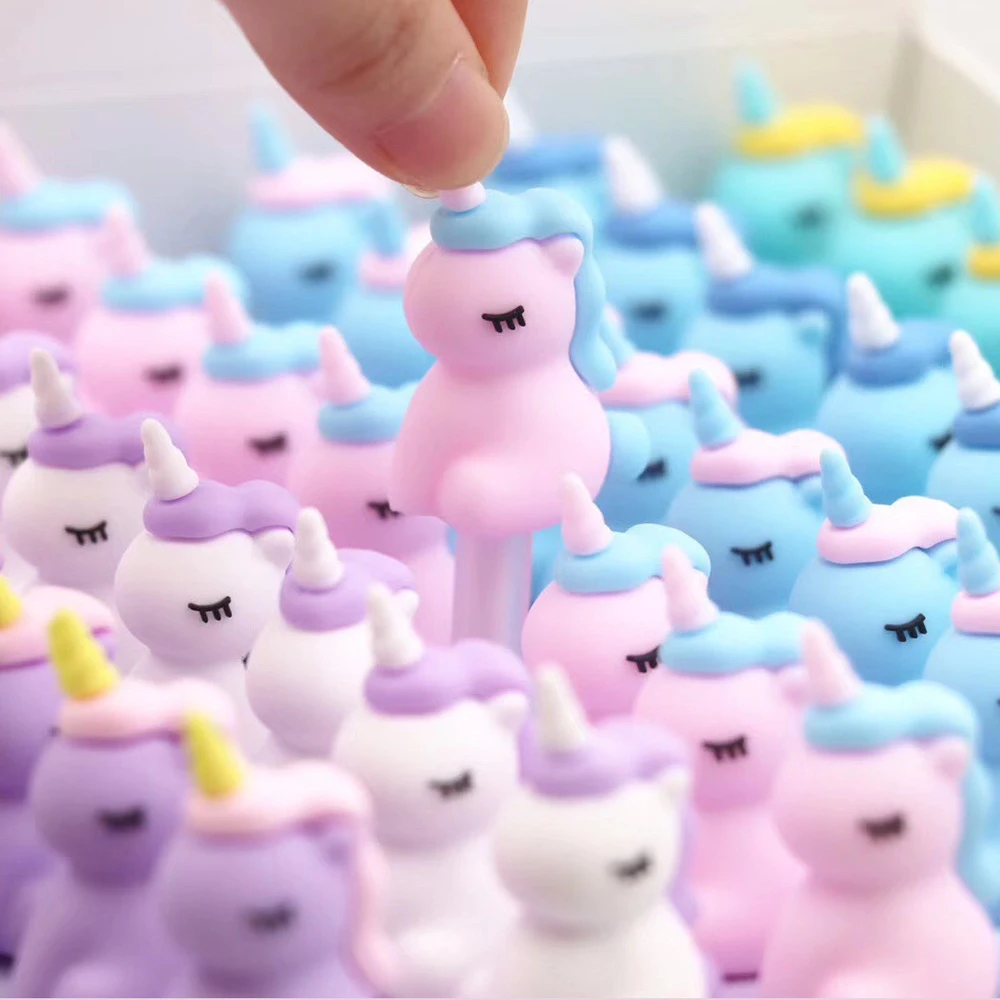 2 шт./лот Kawaii Unicorn мультяшная гелевая ручка 0 5 мм черные чернила для письма подписи
