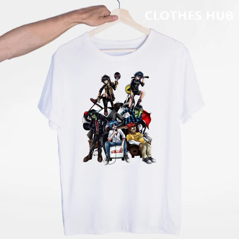 Футболка с круглым вырезом и короткими рукавами Gorillaz летняя повседневная модная