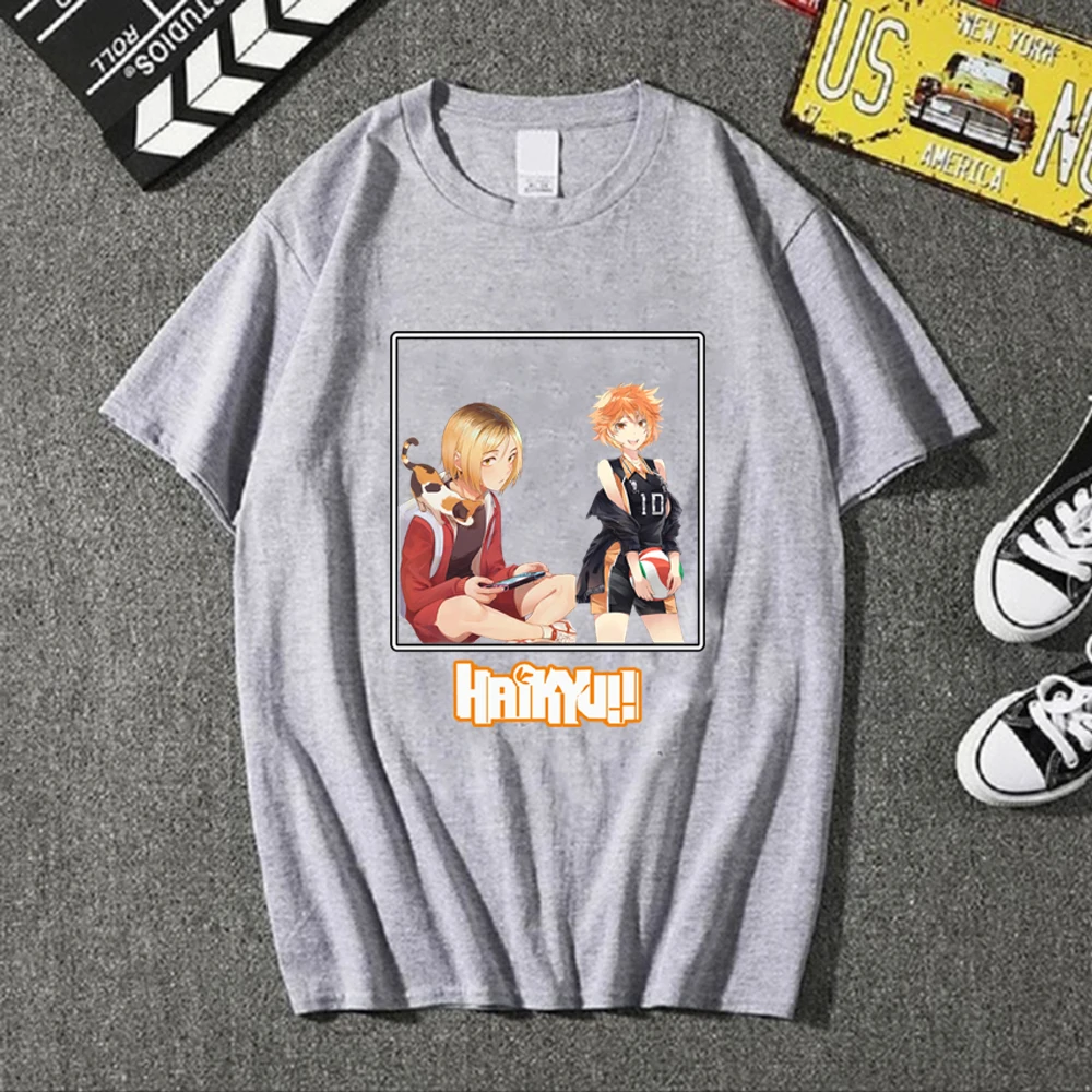 

T-shirt Funny Haikyuu Cartoon T Shirt Women Men Fashion T-shirt Japanese Anime Tshirt Hip Hop Friend Top Tees