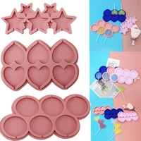 bakeware cake decorating tool candy epoxy resin chocolate mould heart flower lollipop silicone molds