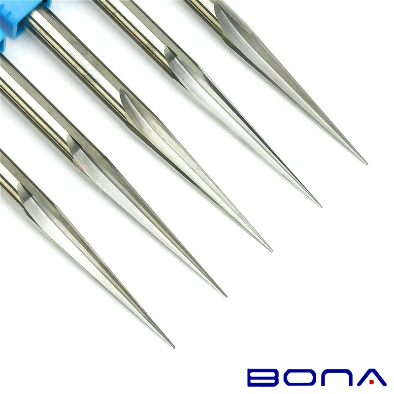 6*30*70L Tip-0.5mm V канавка резак с двумя канавками прямая карбидная бита инструменты