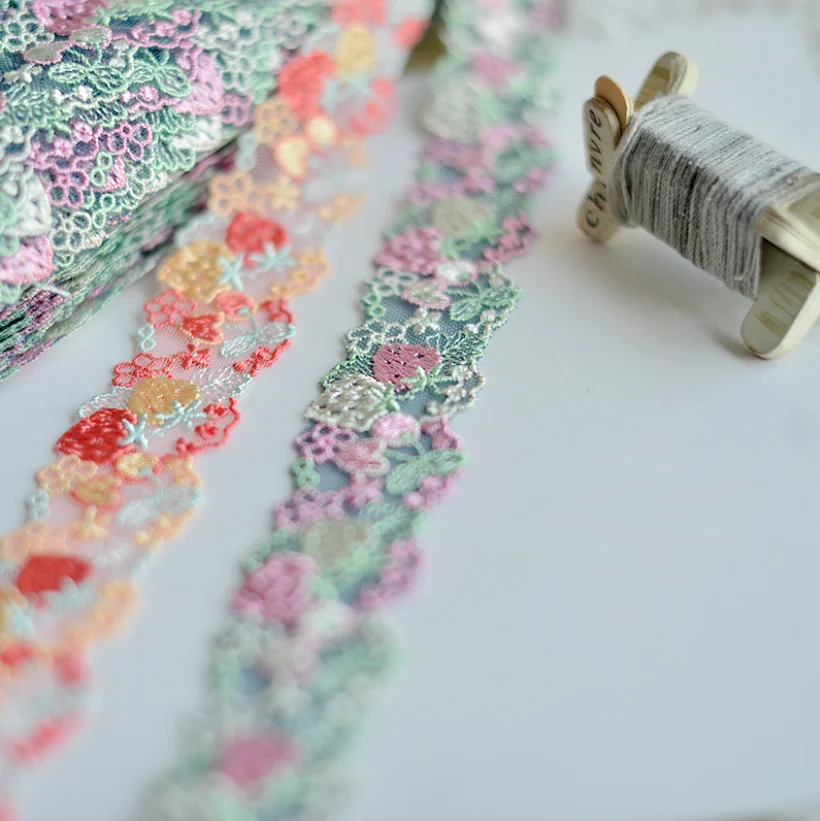 1 м/лот Ширина 3 5 см зеленый розовый оранжевый вышитая кружевная отделка росы
