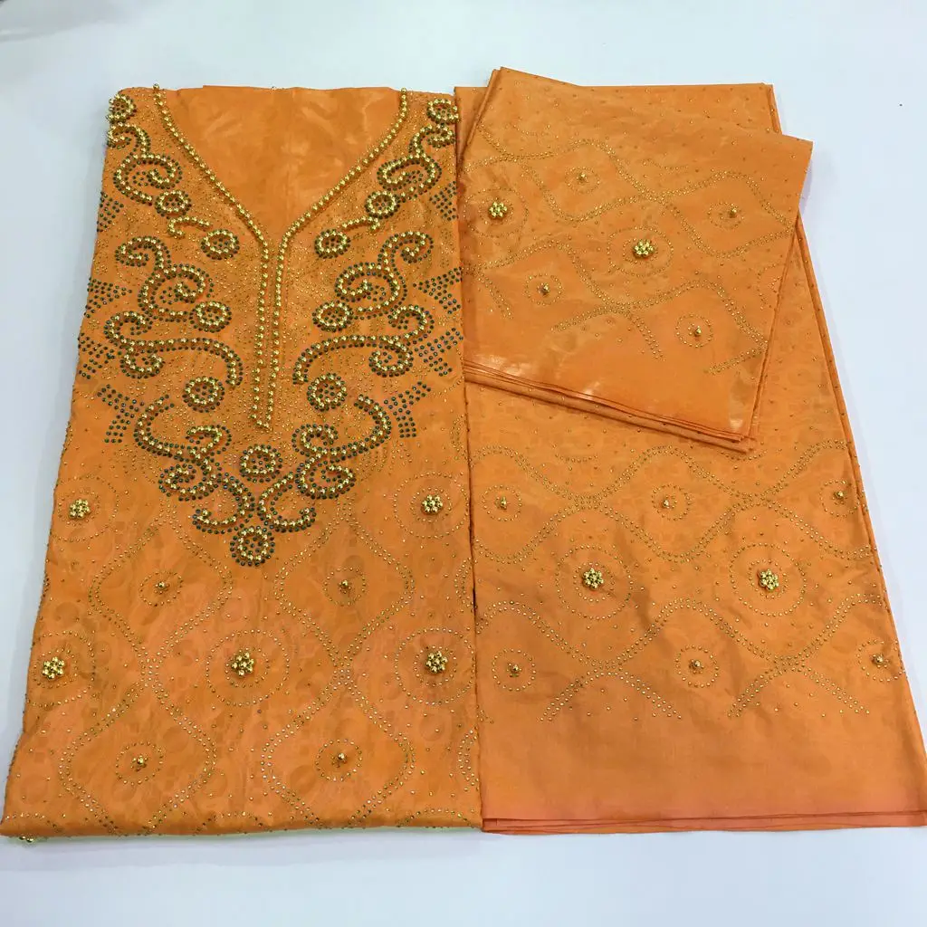 Бесплатная доставка африканская парчовая бусина Базина с более богатыми камнями