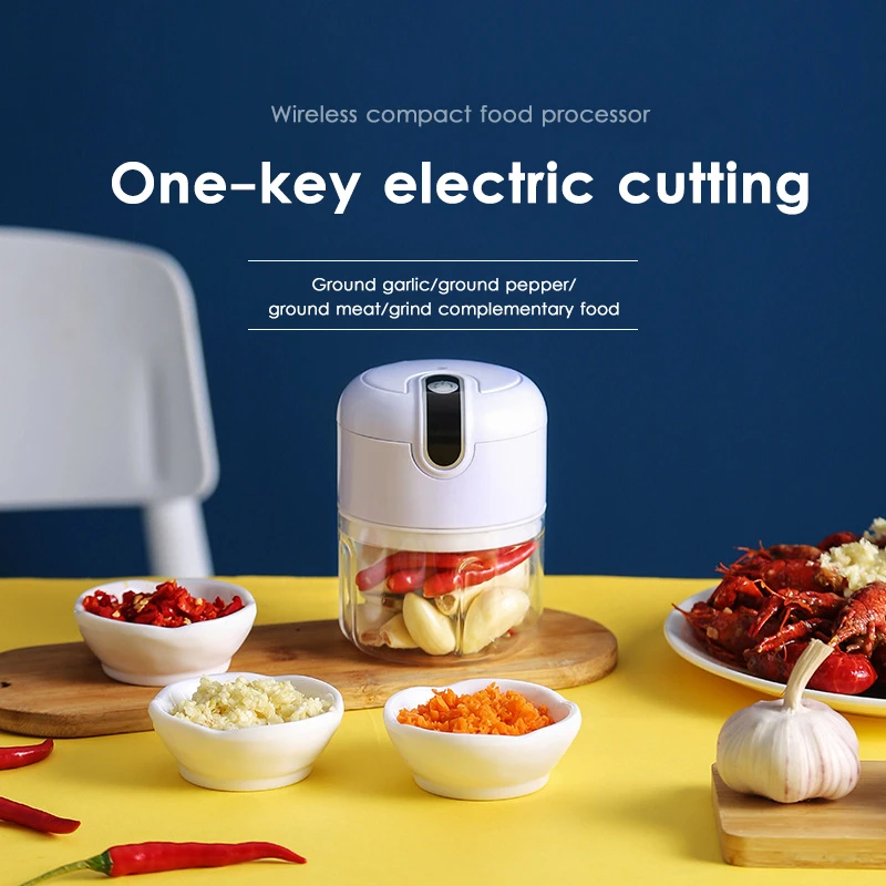 

Wireless Electric Meat Grinder USB Charging Garlic Ginger Chili Masher Household Mini Kitchen Chopper Meat Crusher Shredder