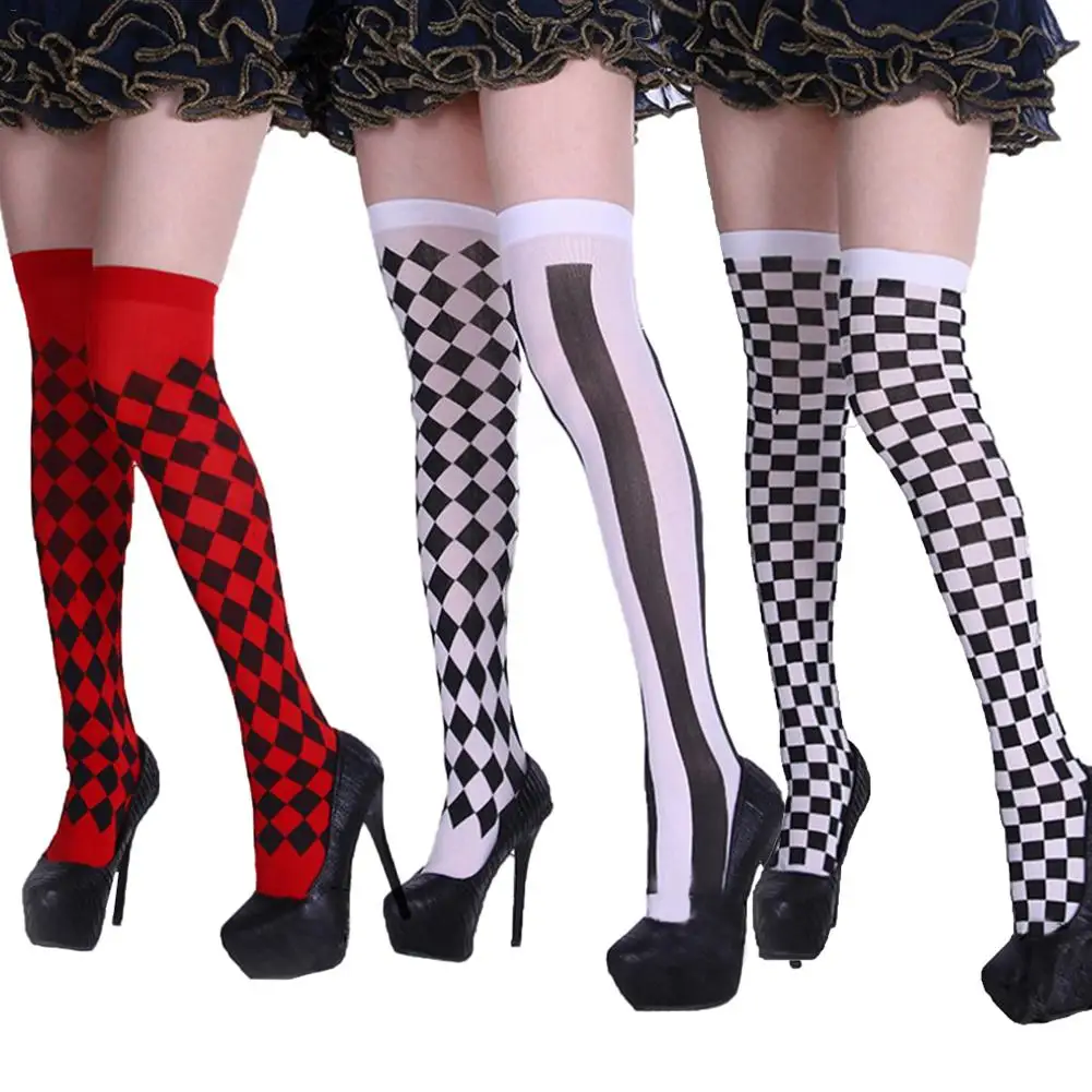Носки с символикой аниме длинные носки в клетку эластичные леггинсы колготки