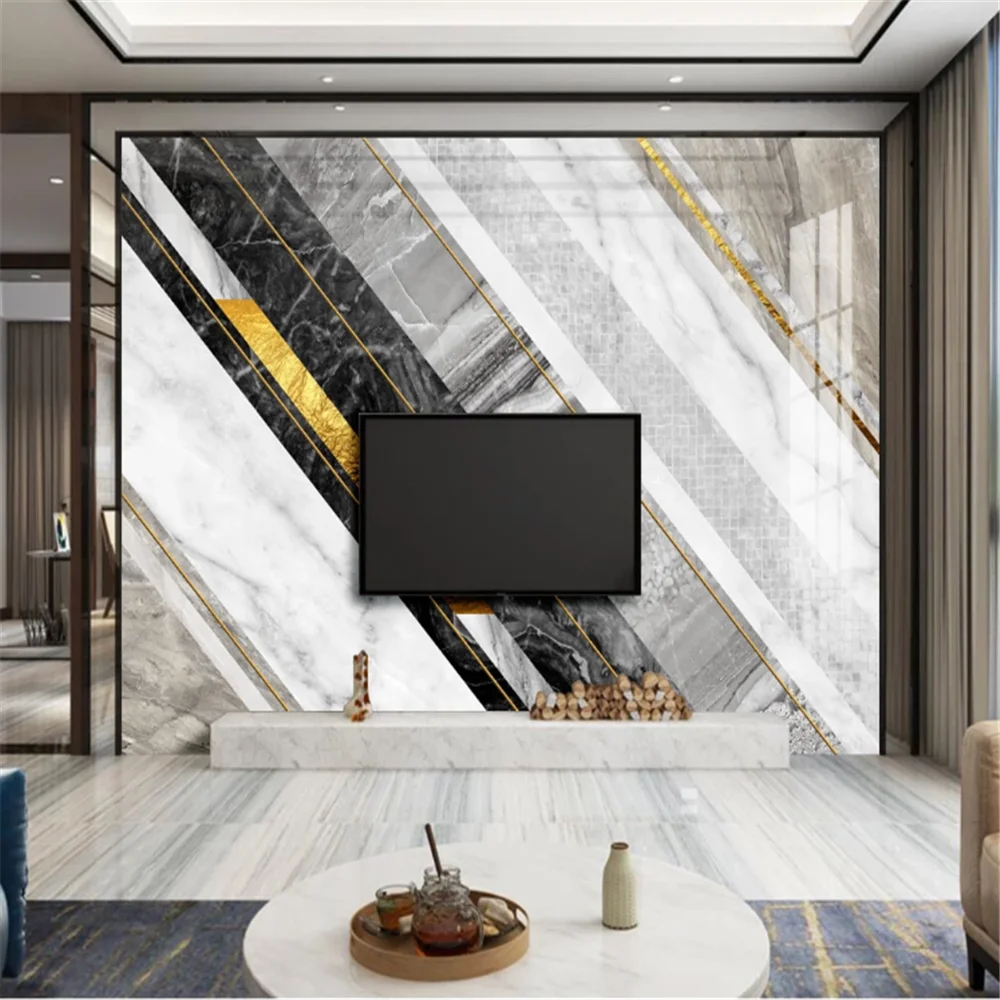 Современные черно-белые светильник шные золотые абстрактные геометрические