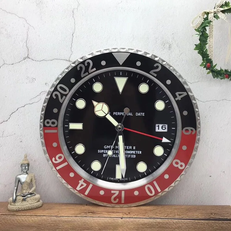 Роскошные брендовые дизайнерские металлические художественные часы светящиеся