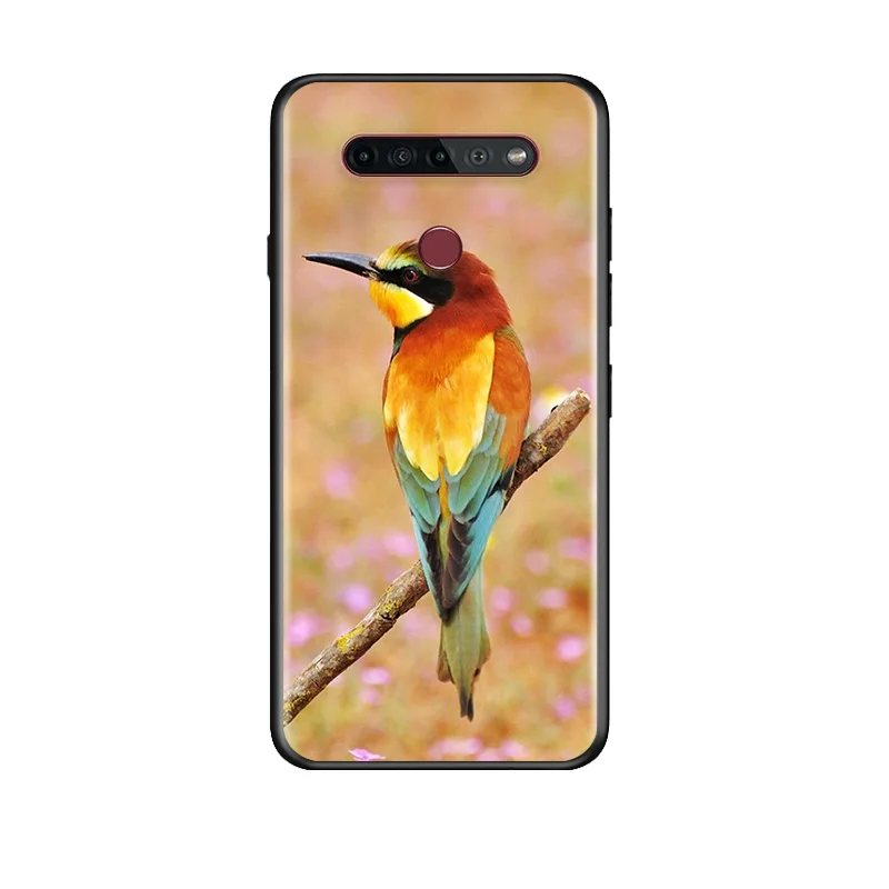 

Cute Lovely Birds For LG G8 V30 V35 V40 V50 V60 Q60 K40S K50S K41S K51S K61 K71 K22 ThinQ 5G TPU Silicone Black Phone Case