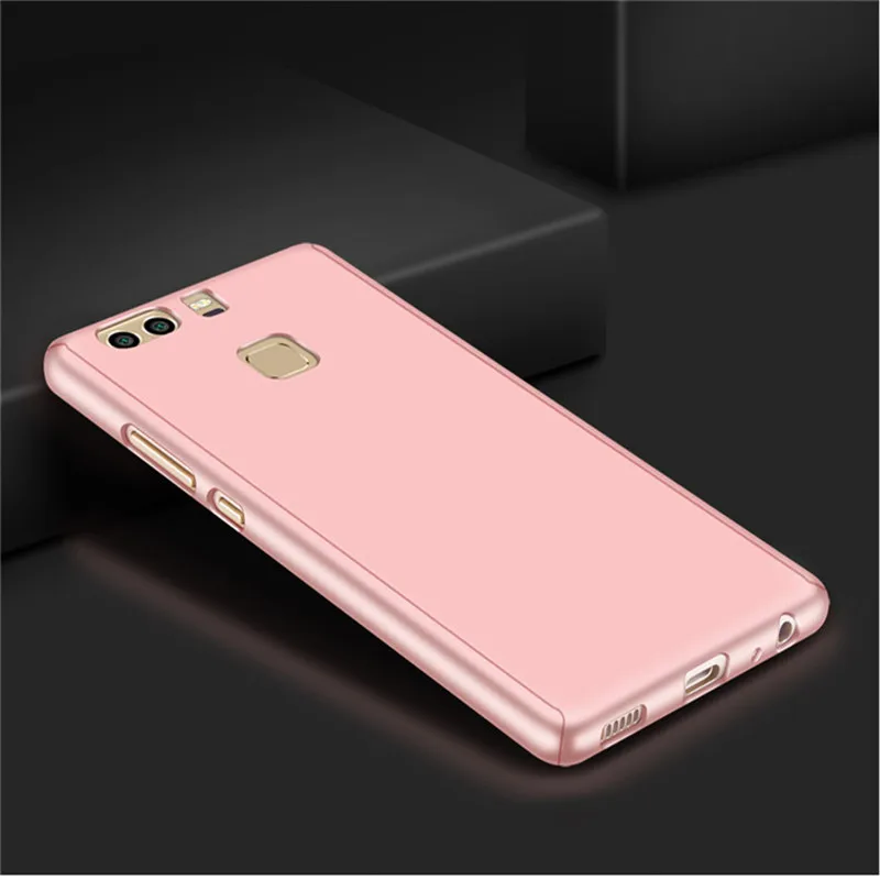 Роскошный 360 градусов Полная защита для huawei P8 P9 Lite чехол для huawei P20 Pro Чехол для телефона для huawei P10 Plus чехол s - Цвет: Rose Gold