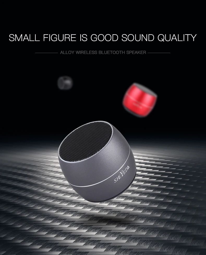 

Mini Metal Portable Wireless Rechargeable Bluetooth Speaker Stereo SoundBox with Selfie Remote Shutter Control loudspeaker