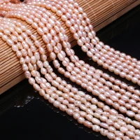 new rice shaped pink freshwater a aaaaa pearl bead simple and fashion diy party jewelry gift size 4 5mm