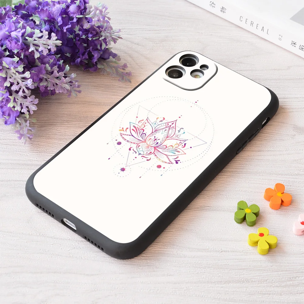 

For iPhone Lotus Prism Print Soft Matt Apple Case