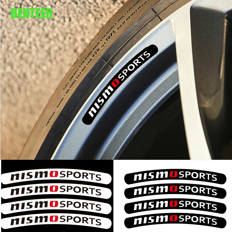 4 шт. Nismo автомобильные фотообои для Nissan Tiida Sunny QASHQAI MARCH LIVINA TEANA наклейка на обод