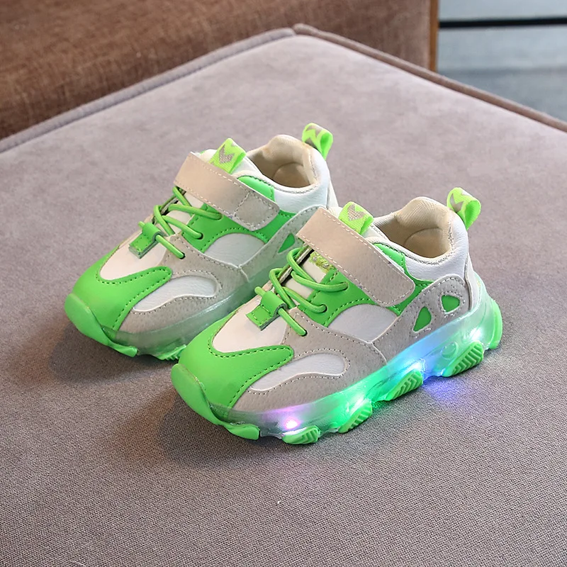 Kids Shoes With Lights Toddler Boys Glowing Casual Sneakers Children Sports for Baby Girls Led Sneaker 1 2 3 4 5 6 years | Детская