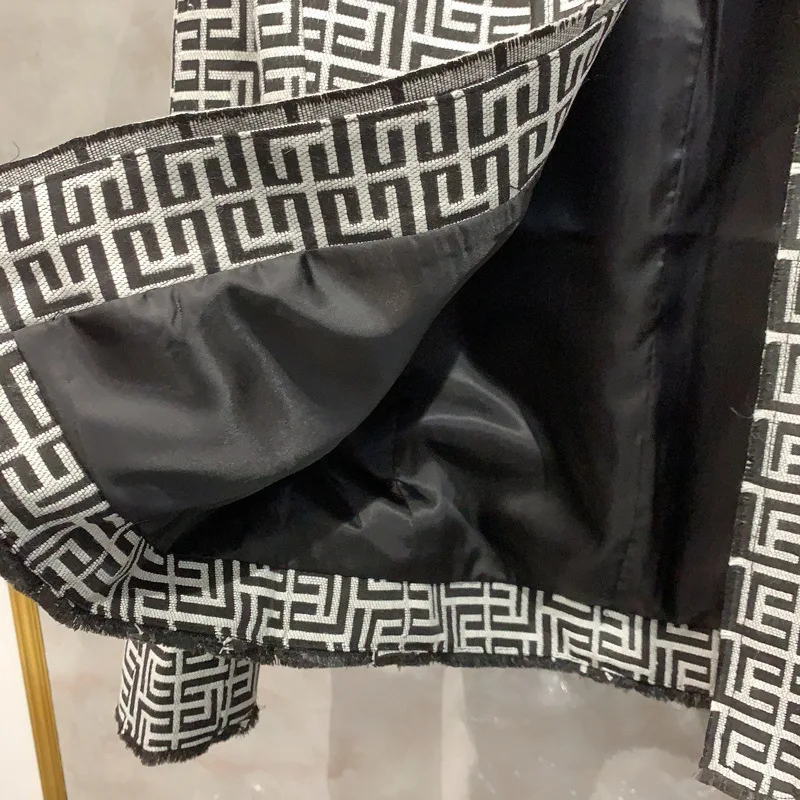 

High-end Design Deep V-neck Blazers Women 2021 New Blended Long Sleeve Slim Suits Office Lady Badge Straight Cardigan Blazers