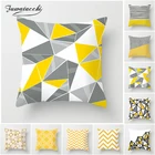 Чехлы для подушек с геометрическим рисунком Fuwatacchi, желтые Чехлы для подушек с алмазной волной, чехол для подушки для домашнего кресла, дивана, квадратный чехол для подушки, 2019