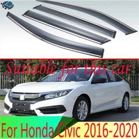For Honda Civic 2016 2017 2018 2019 2020 Plastic Exterior Visor Vent Shades Window Sun Rain Guard Deflector 4pcs