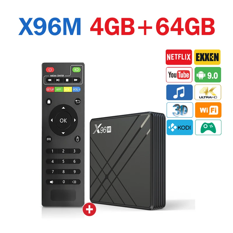 

Android X96M TV BOX Allwinner H603 Quad Core X96M Android 9.0 TV Box 4GB 32GB 6K HD Media Player Set top box