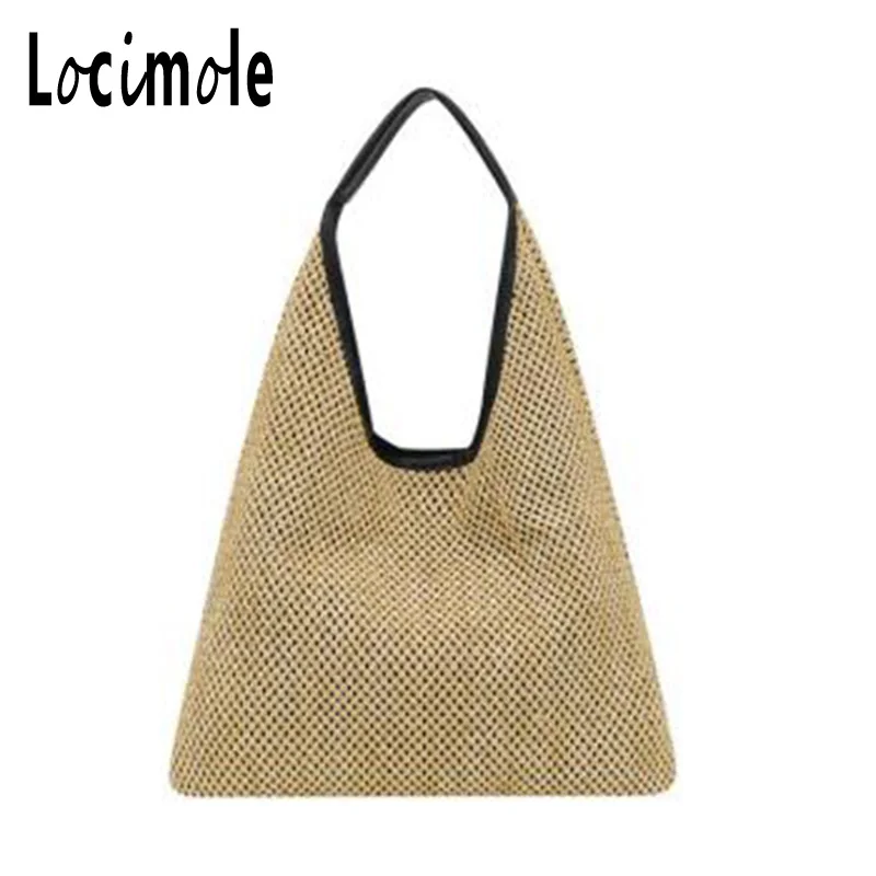 Locimole Женская пляжная тканая сумка модный клатч для девочек Повседневная