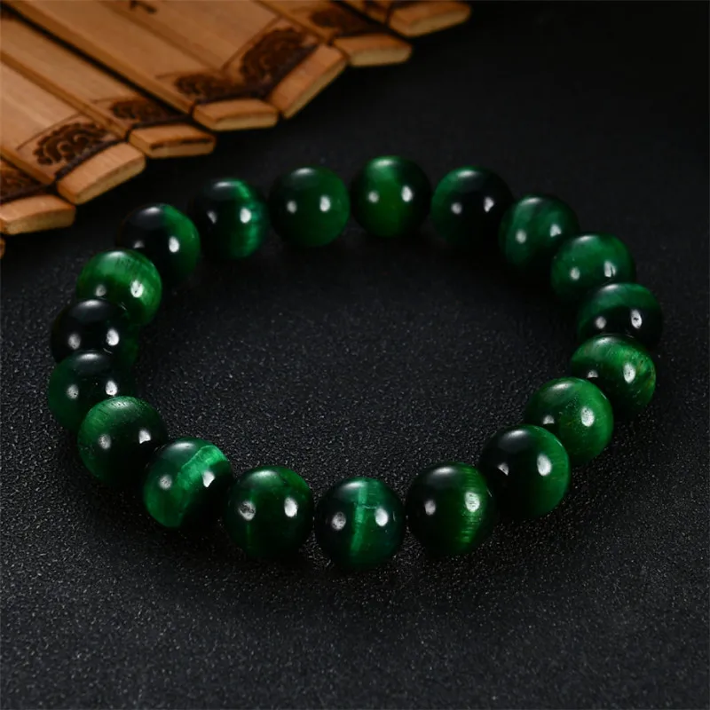 7A+ Fashion Tiger Eye Beads Bracelet Men High Quality Green Natural Stone Charm Bracelets for Women Handmade Casual Jewelry Gift - купить по