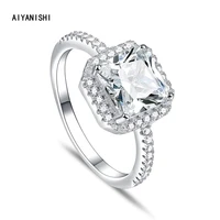 aiyanishi simple female wedding ring 925 sterling silver engagement wedding halo band ring for women bridal finger party jewelry