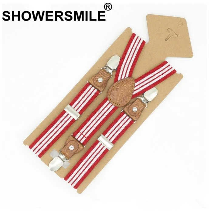 SHOWERSMILE подтяжки для детей ремень с подтяжками розовые полосатые кожаные штаны