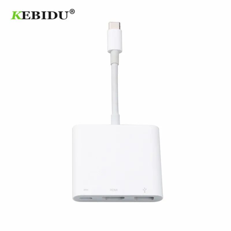 Kebidu новейший тип C USB к HDMI совместимый адаптер кабель 3 1 Type c зарядный