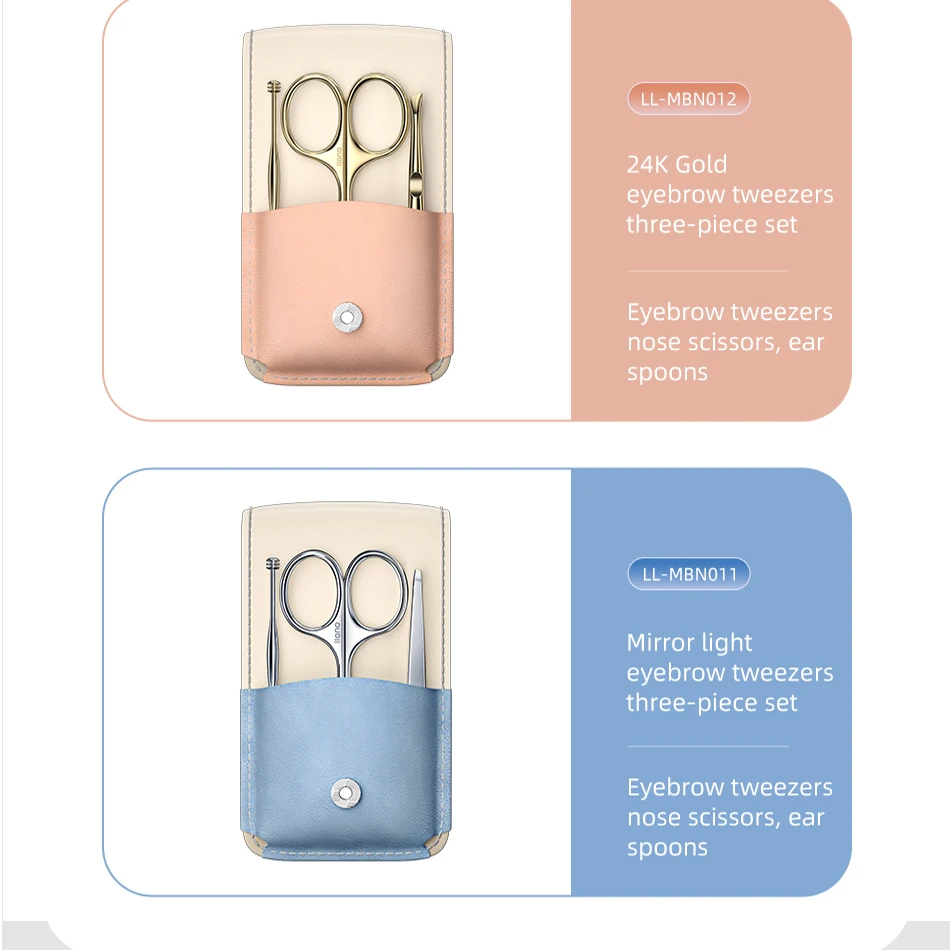 Инструмент для обрезки бровей LLANO скошенный зажим в носу фиксация волос ложка