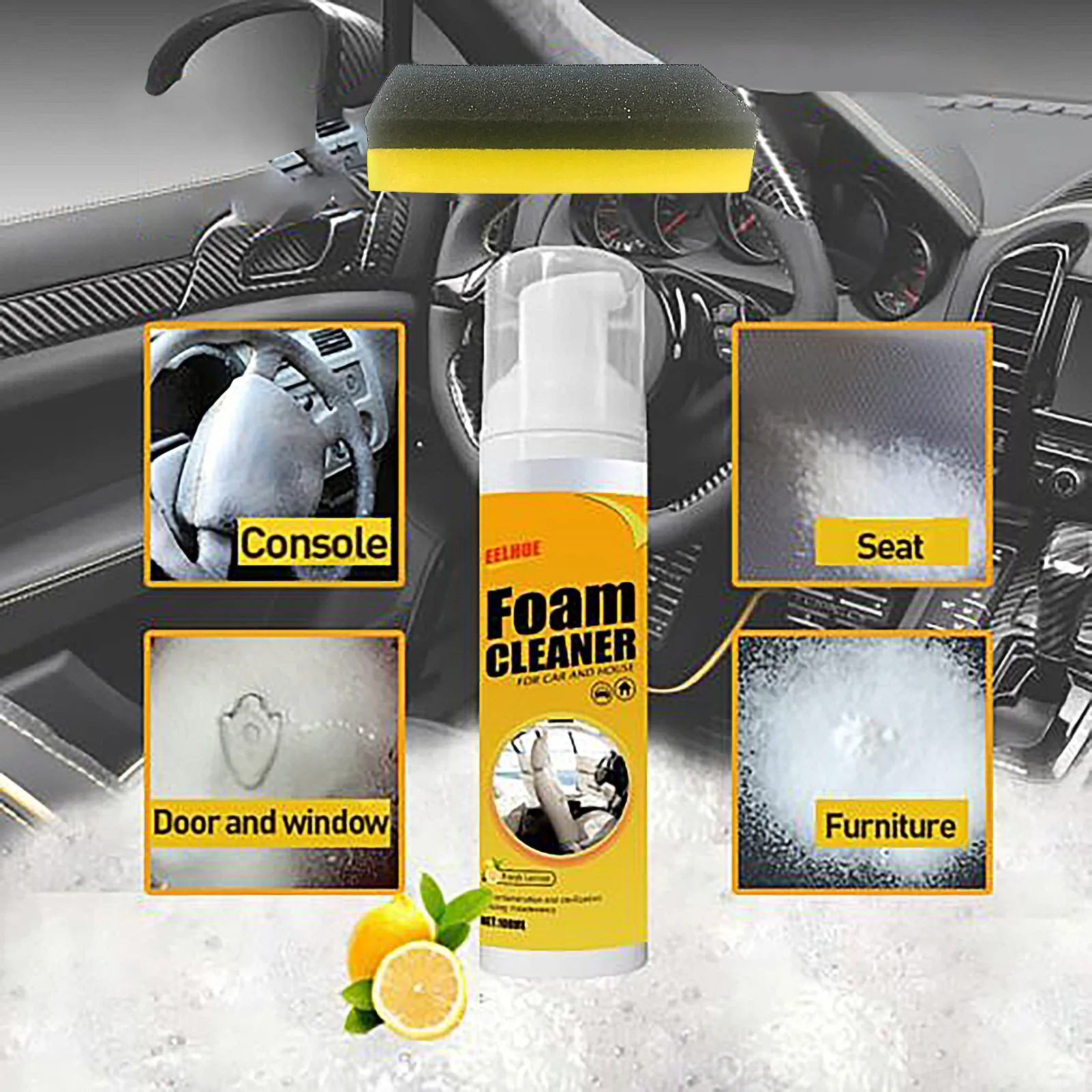 

New Kitchen Foam Cleaner With Sponge Cleaner Kitchen Grease Cleaner Multi-purpose Foam Cleaner With Sponge All-purpose Cleaner