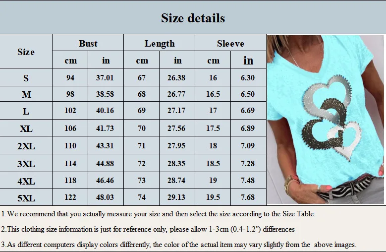 

Heart Print Short Sleeve Oversize Women T Shirt Fashion V-Neck Loose Summer Top Tee Female Plus Size Casual Floral Tshirt New