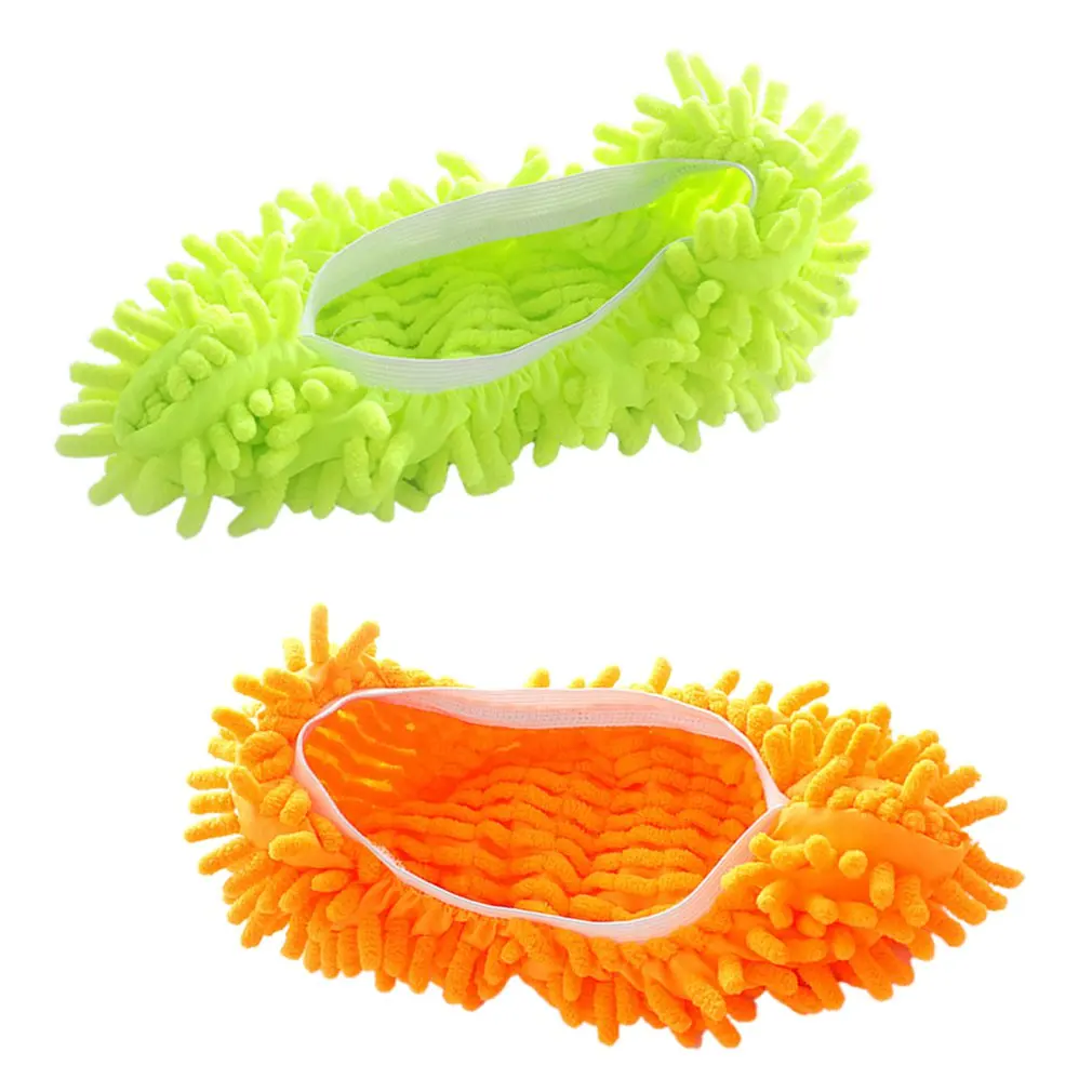 

Chenille lazy mop slippers cover clean floor removable and washable slippers Washable dustproof mop slippers