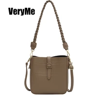 VeryMe Casual Large Capacity Ladies Totes Leather Big Buckets Bag Simple Female Shoulder Messenger Bag Purse And Handbags 2020
