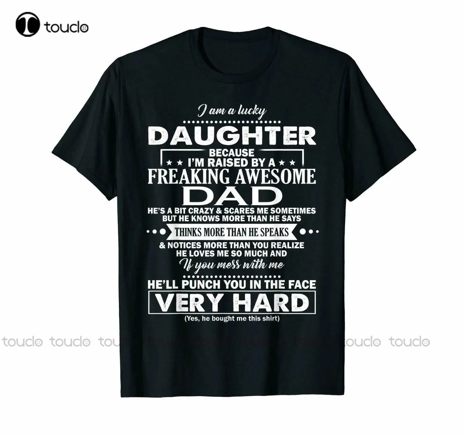 

Black I Am A Lucky Daughter Because I'M Raised By An Amazing Dad T-Shirt Mens T Shirts