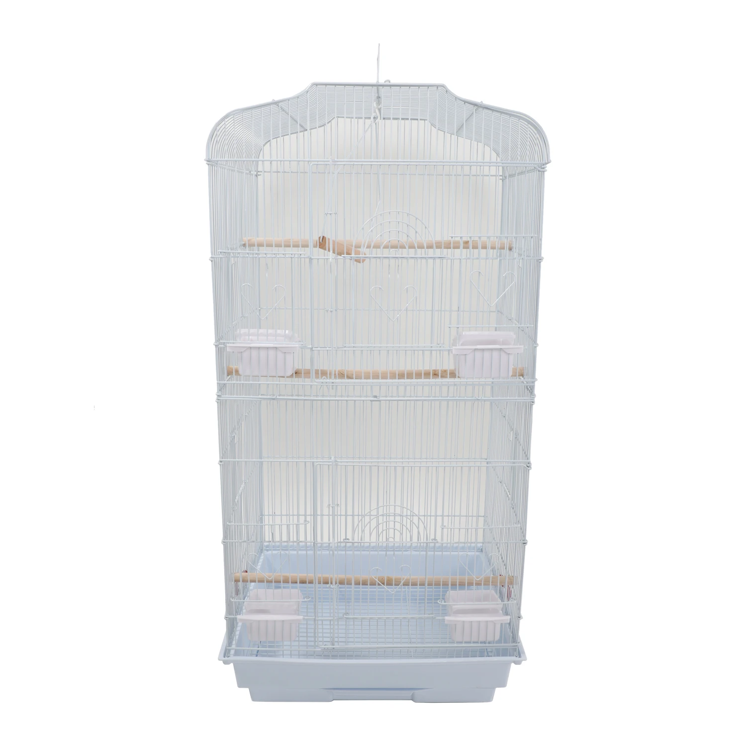 

37" Large Bird Cages Parrots Canary Parakeet Cockatiel LoveBird Finch Bird Cage with Wood Perches & Food Cups White - US Stock