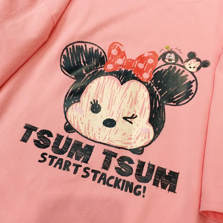 Женская летняя футболка с коротким рукавом и принтом Микки Маус|Тройники| |