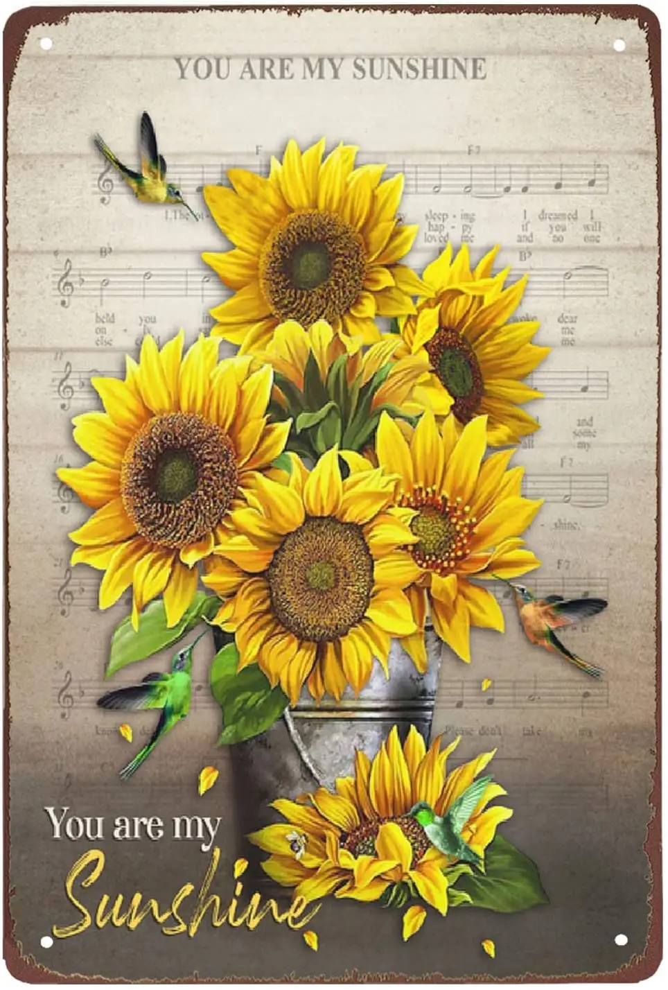 Хорошая luckcy с принтом You are My Sunshine Арт плакат изображением подсолнуха и колибри